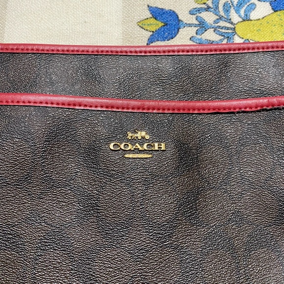 Coach Brown and Red Crossbody Bag - Picture 2 of 8